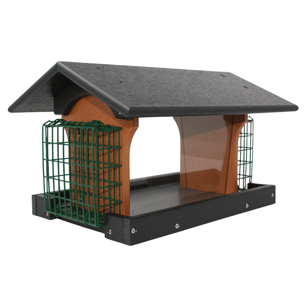 Deluxe Dual Suet & Seed Hopper Bird Feeder