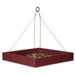 Cherry bird feeder with seeds on a white background
