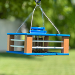 Deluxe Bluebird Feeder in Blue & Bright Cedar 