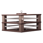 Dual Gilbertson brown bird feeder on white background