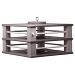 Dual Gilbertson gray bird feeder on white background