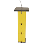 Yellow & Black finch feeder with 3 perches on the side 