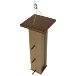 Tudor Brown & Weathered Wood Poly bird feeder on a white background