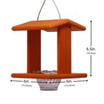 Poly bird feeder with dimensions labeled on a white background