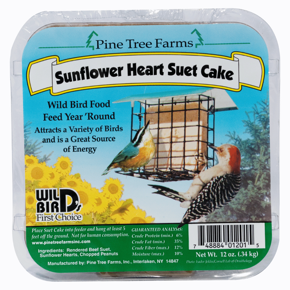Pine Tree Farms Sunflower Heart Suet Cake 12 oz